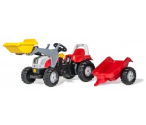 Vaikiškas minamas traktorius su priekaba ir kaušu vaikams nuo 2,5 iki 5 m. | rollyKid Steyr CVT | Rolly Toys 